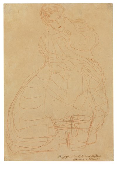 Ritratto di Adele Bloch-Bauer. Studio di costume con mani tenute a forma di ferro di cavallo da Gustav Klimt