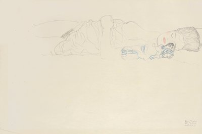 Nudo reclinato a destra, c.1914-15 da Gustav Klimt