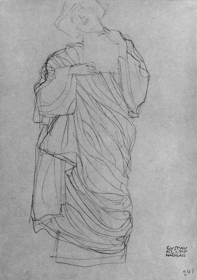 Donna in Veste che Tiene una Carta da Gustav Klimt