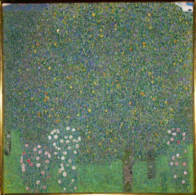 Rose sotto gli alberi. 1918 (dipinto su tela) da Gustav Klimt