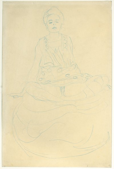 Nudo seduto a mezzo busto di fronte (1907) da Gustav Klimt