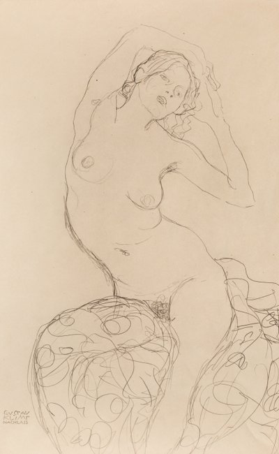 Nudo seduto da Gustav Klimt