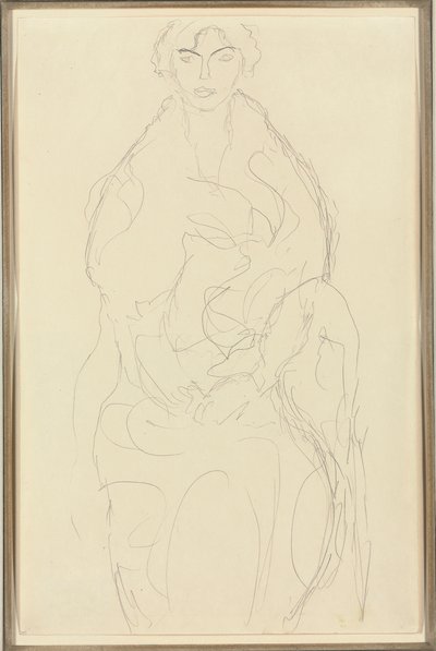 Donna seduta di fronte, c.1917-18 da Gustav Klimt