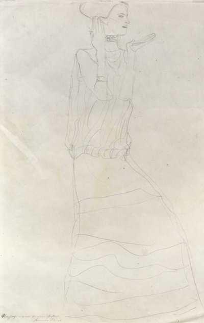 Donna in Piedi con Mani Alzate da Gustav Klimt