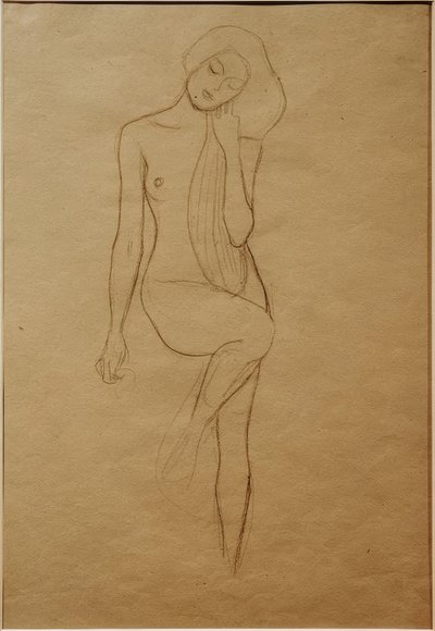 Nudo femminile in piedi con gamba destra sollevata da Gustav Klimt