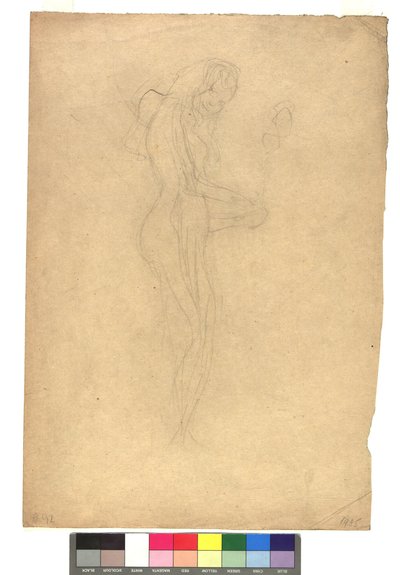 Nudo femminile in piedi di profilo verso destra da Gustav Klimt