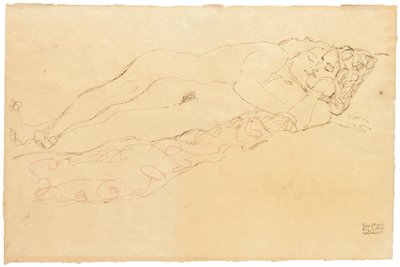 Due nudi reclinati, c.1913 da Gustav Klimt