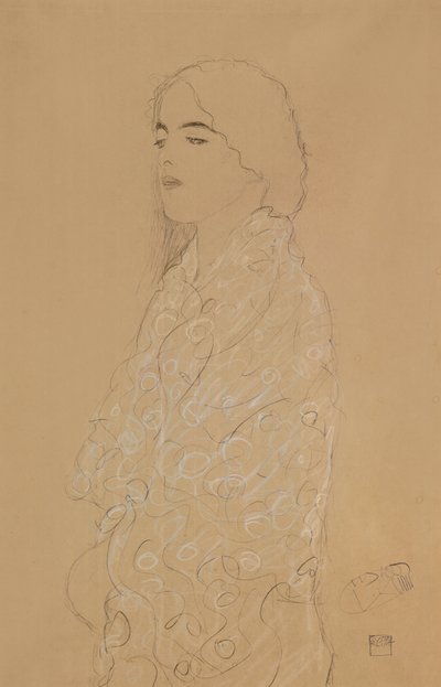 Donna con uno scialle bianco da Gustav Klimt