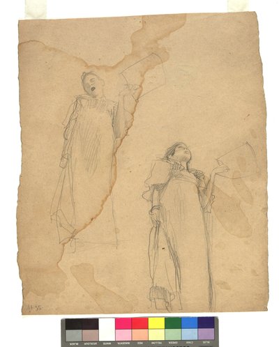 Zwei Studien zu Sängerinnen in Untersicht da Gustav Klimt