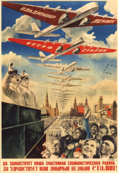 Lunga vita alla nostra felice Madrepatria socialista, manifesto, 1935 da Gustav Klutsis