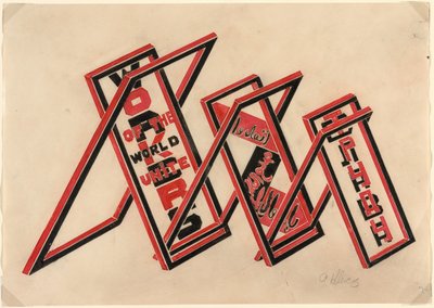 Stand di Propaganda (Lavoratori del Mondo Unitevi) da Gustav Klutsis