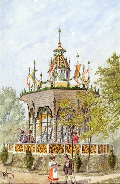 Il tempio delle offerte alla festa dei tiratori di Vienna del 1898 da Gustav Korompay