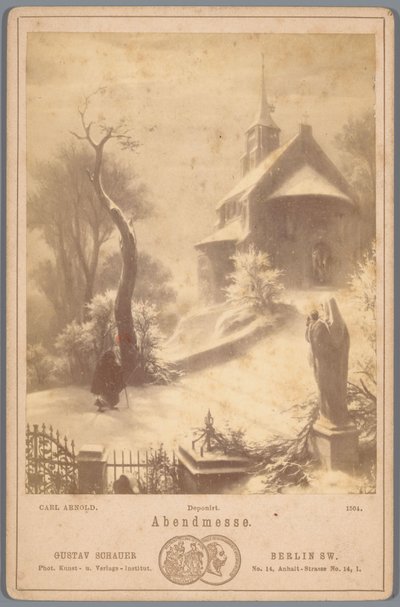 Fotoreproduzione del dipinto Messa serale di Carl Arnold da Gustav Schauer