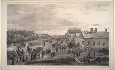 Parata delle Guardie Chevalier attraverso Krasnoye Selo da Gustav Schwarz