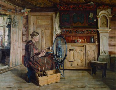 Interno della fattoria Sandbu a Vaga da Gustav Wentzel