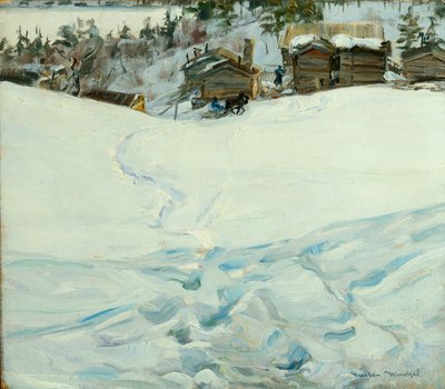 Fattoria di montagna in paesaggio invernale da Gustav Wentzel