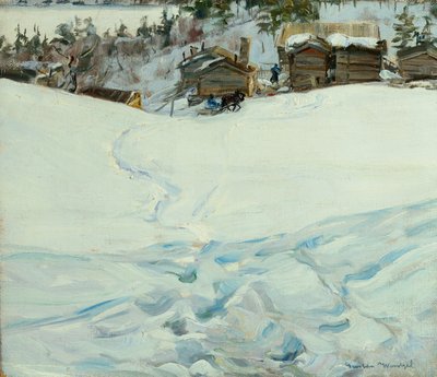 Fattoria di montagna in paesaggio invernale da Gustav Wentzel