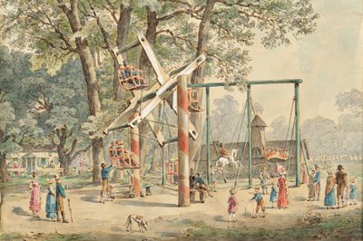 Rocchetto e altalena nel Wurstelprater a Vienna da Gustav Zafaurek