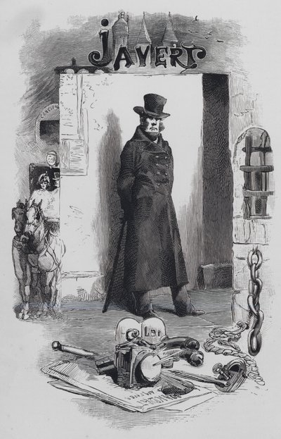 Scena da I Miserabili, di Victor Hugo: Javert, il detective da Gustave (after) Brion