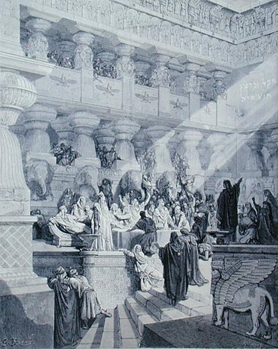 Daniele interpreta la scritta sul muro, inciso da A. Ligny da Gustave (after) Dore