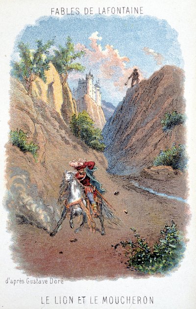 Favole di La Fontaine: Il leone e il moscerino, dopo Gustave Doré da Gustave (after) Dore