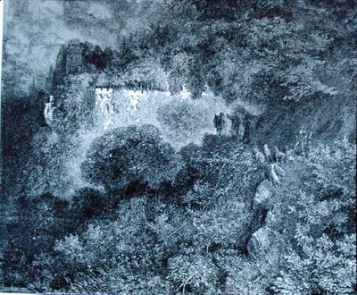 Il castello ricoperto di vegetazione, illustrazione per 