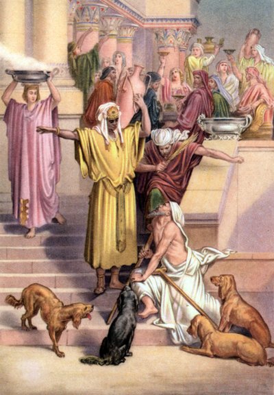 La parabola del ricco e del mendicante Lazzaro, anni 