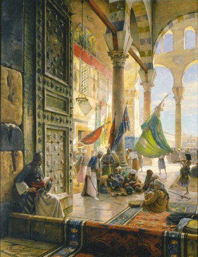 Cortile della moschea degli Omayyadi, Damasco, 1890 da Gustave Bauernfeind