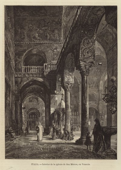 Interno della Basilica di San Marco a Venezia da Gustave Bauernfeind