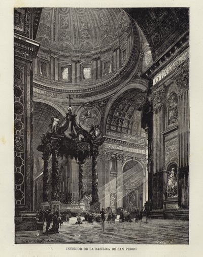 Interno della Basilica di San Pietro da Gustave Bauernfeind
