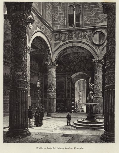 Italia - Cortile di Palazzo Vecchio, Firenze da Gustave Bauernfeind
