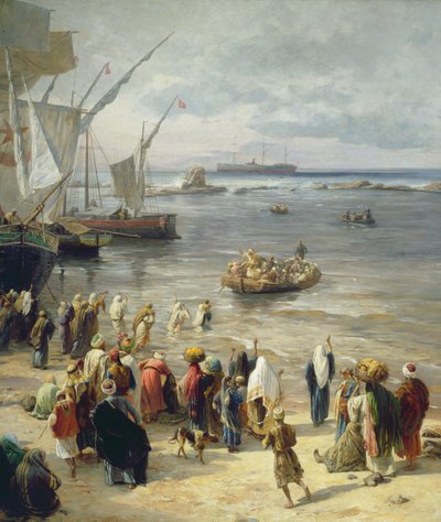 Jaffa, reclutamento di soldati turchi in Palestina (dettaglio) da Gustave Bauernfeind
