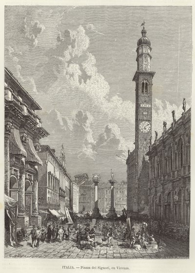 Piazza dei Signori a Vicenza da Gustave Bauernfeind