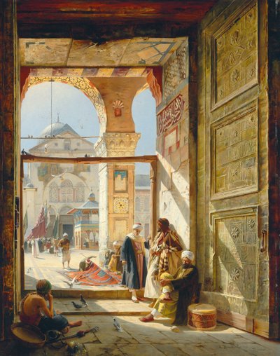 La porta della Grande Moschea degli Omayyadi, Damasco, 1890 da Gustave Bauernfeind