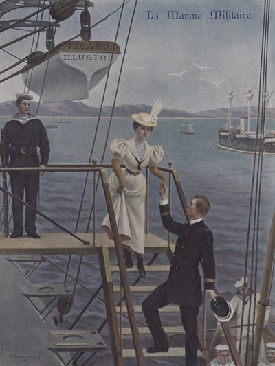 Alla coupée. Copertina di Le Figaro Illustré, marzo 1897 da Gustave Bourgain