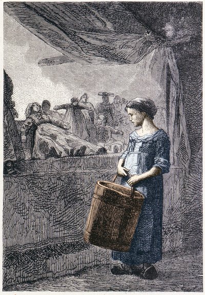 Cosette davanti alla bottega di giocattoli - in “I Miserabili” di Victor Hugo, ill. di Brion, ed. Hetzel e Lacroix da Gustave Brion