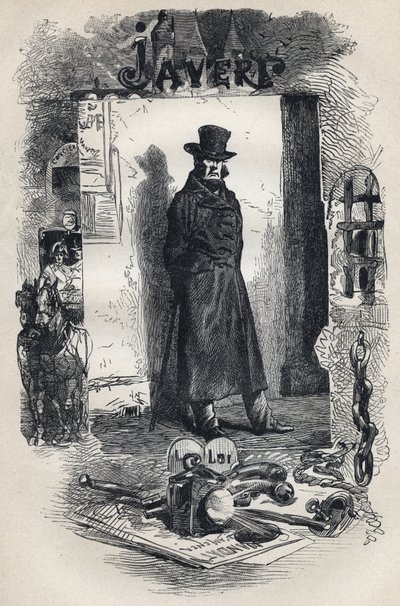 Javert, illustrazione del romanzo "I Miserabili" di Victor Hugo da Gustave Brion