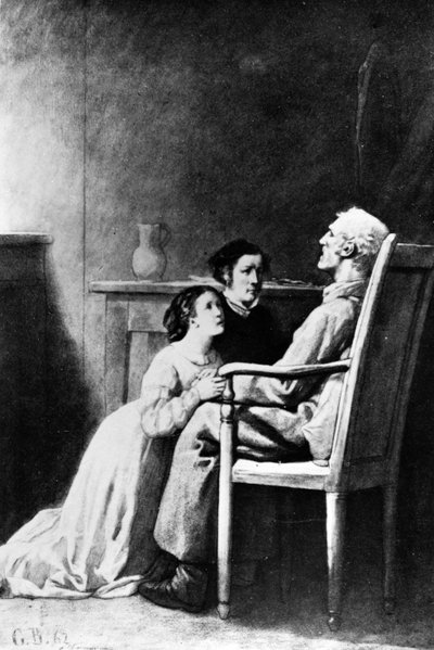 La morte di Jean Valjean, illustrazione da 