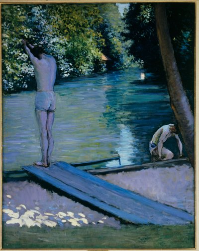 Bagnante che sta per tuffarsi nel fiume Lyerres da Gustave Caillebotte