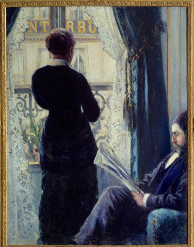 Interno, donna alla finestra da Gustave Caillebotte