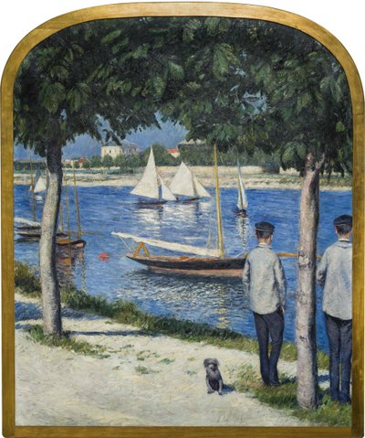 La riva del Petit Gennevilliers e la Senna, 1890 da Gustave Caillebotte