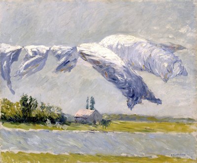Biancheria stesa ad asciugare, Petit Gennevilliers da Gustave Caillebotte