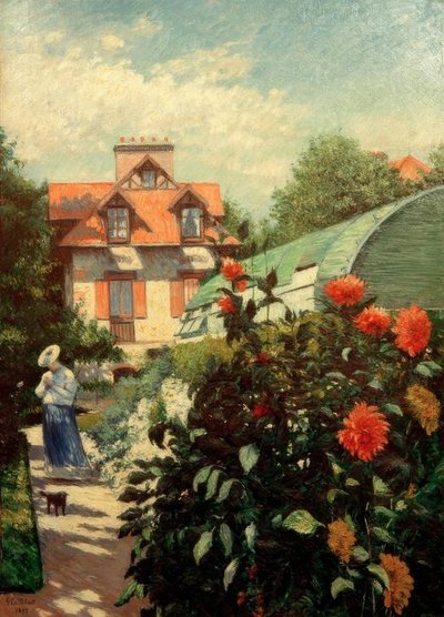 Il giardino, Petit Gennevilliers (Le dalie, giardino del Petit Gennevilliers) da Gustave Caillebotte