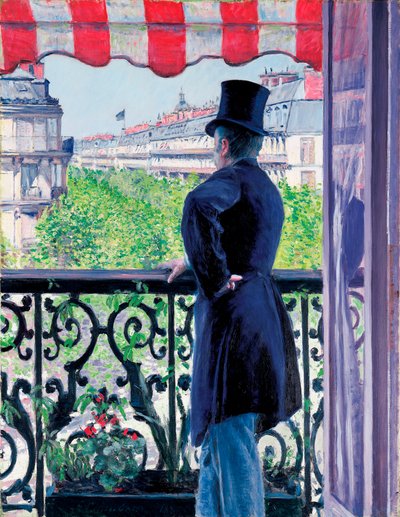 Uomo su un balcone, Boulevard Haussmann, 1880 da Gustave Caillebotte
