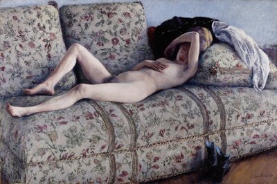 Nudo sul divano da Gustave Caillebotte