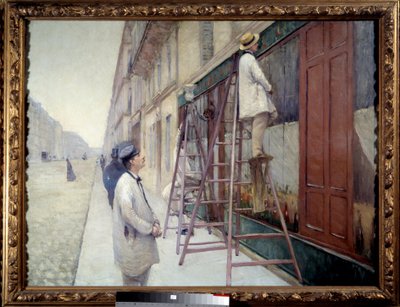 Pittori in un edificio nel 1877 da Gustave Caillebotte