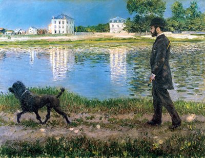 Richard Gallo e il suo cane a Petit Gennevilliers, c.1883-84 da Gustave Caillebotte