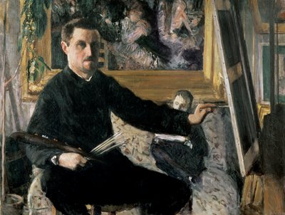 Autoritratto con Cavalletto, c.1879 da Gustave Caillebotte