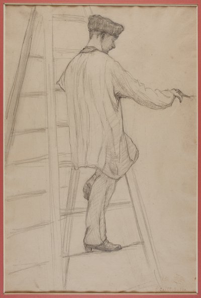 Studio per Pittori di Case: Uomo su una Scala da Gustave Caillebotte