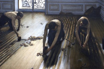 I raschiatori del pavimento - una sezione del dipinto. da Gustave Caillebotte
